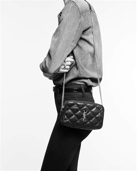 ysl becky double-zip|Saint Laurent Becky YSL Quilted Double Zip Pouch Bag.